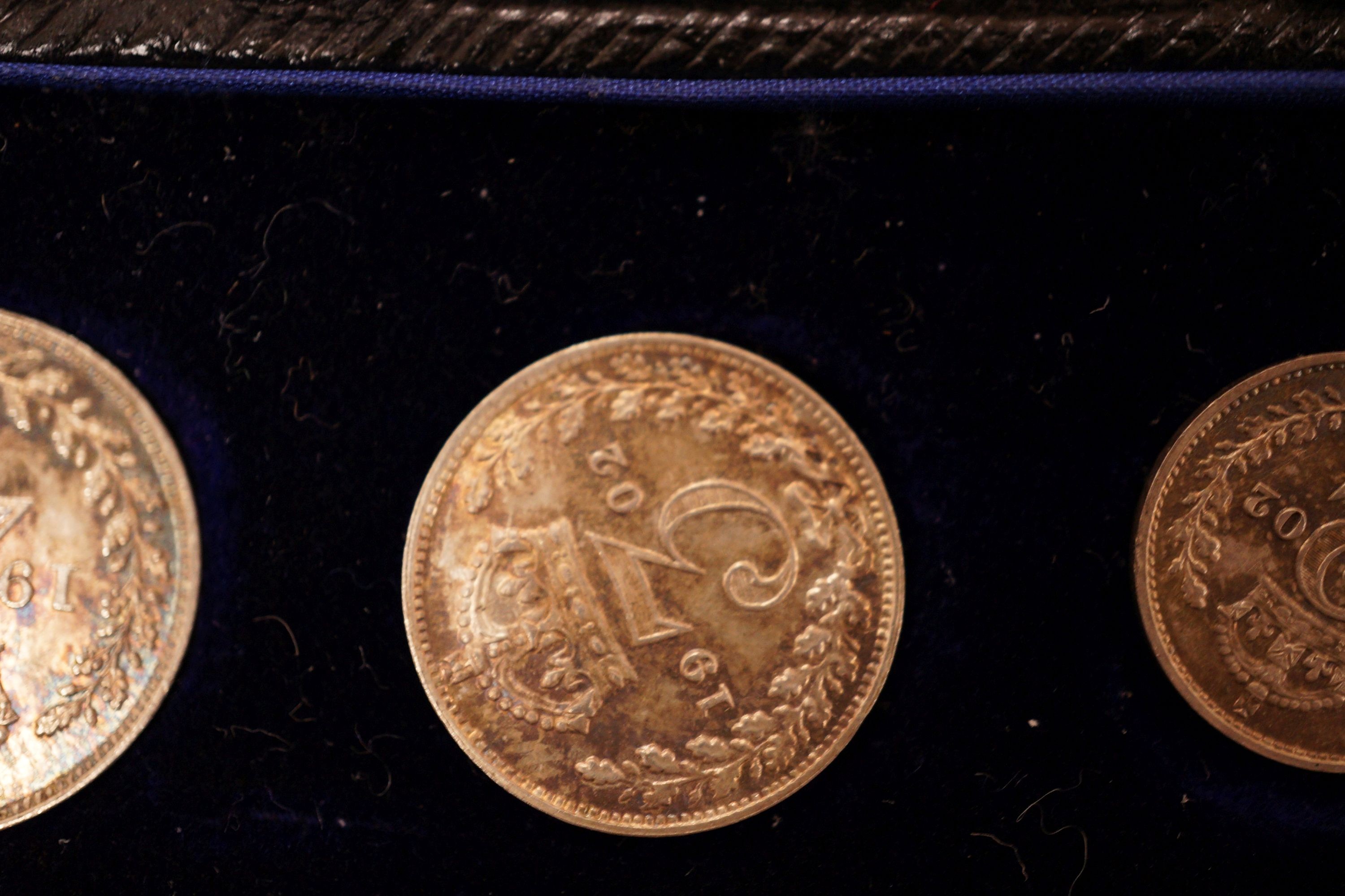 A cased Edward VII Maundy money set 1902